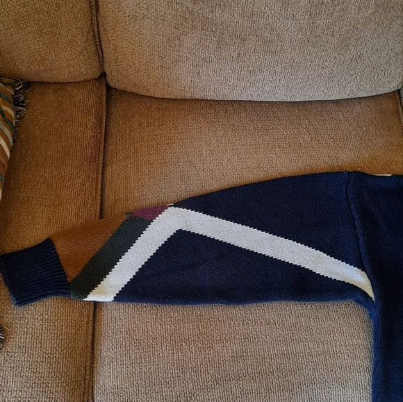 🆕️ Men's 90s Vintage Retro Structure Colorblock Sweater - Picture 7 of 7